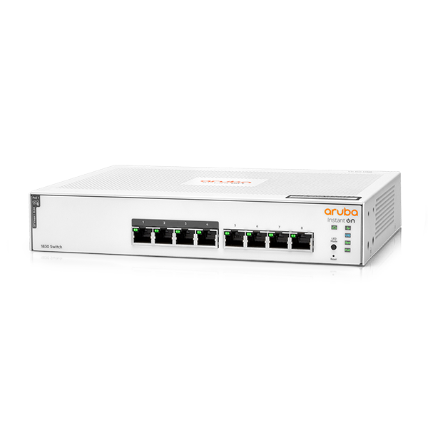 hewlett packard enterprise aruba instant on 1830 8g 4p class4 poe 65w managed l2 gigabit ethernet (10/100/1000) power over ethernet (poe) 1u